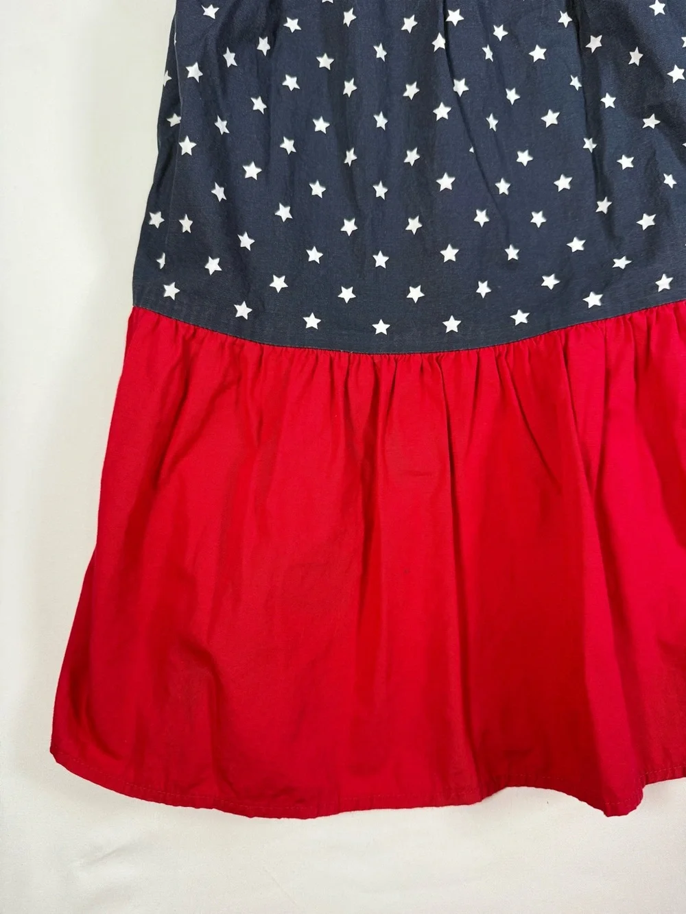 GYMBOREE Girls Americana Stars Stripes Seersucker Halter Dress 12 Patriotic USA